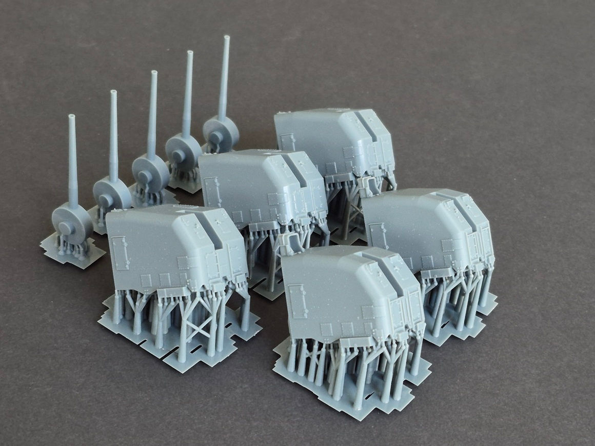 1/125 "Square Bridge" Fletcher-class 5"/38 cal. Mk.30 Mounts (Turrets)