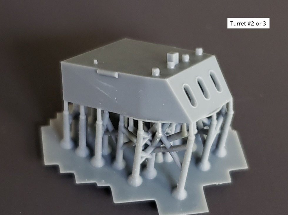 Thumbnail: 1/490 (1/483) Baltimore-class Heavy Cruiser Turrets, Vietnam War-era