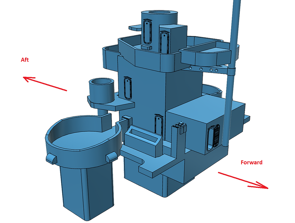 Thumbnail: 1/700 USS Pennsylvania BB-38 Aft Fire Control Tower, 1945