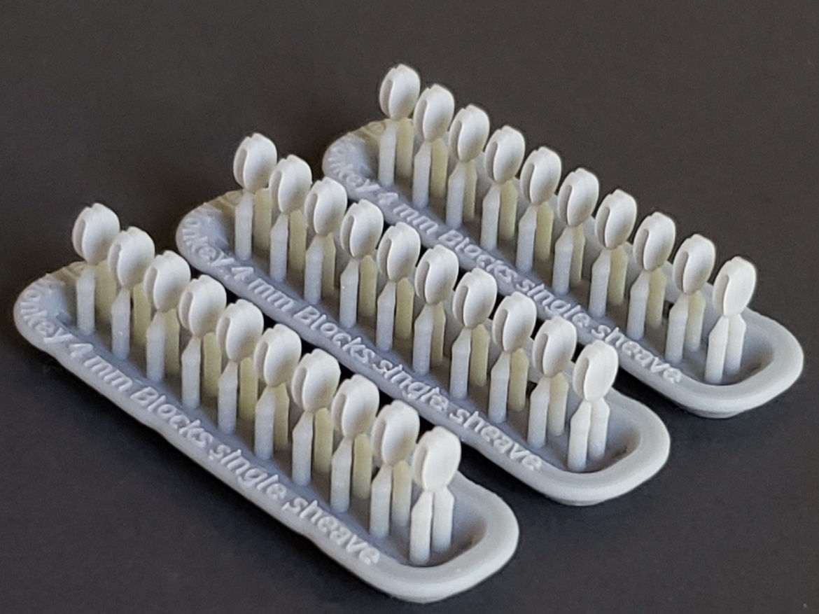 Ships' Rigging Blocks, 4 mm, single sheave