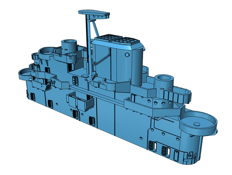 Thumbnail: 1/700 USS Lexington CV-16 Island, February - December 1943