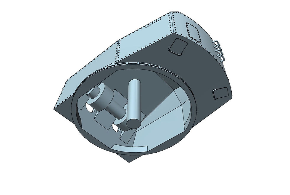 Thumbnail: 1/200 Bismarck-class and Scharnhorst-class 15 cm Turrets with trunnions