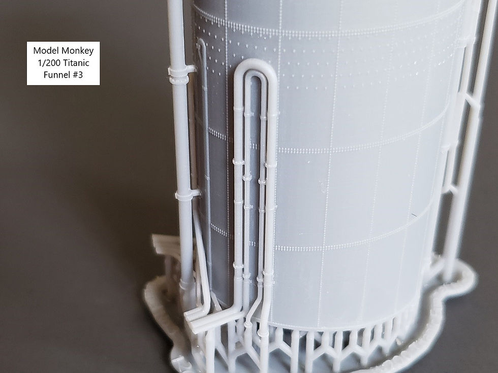Thumbnail: 1/200 Titanic Funnels, with exterior pipes and triple whistles