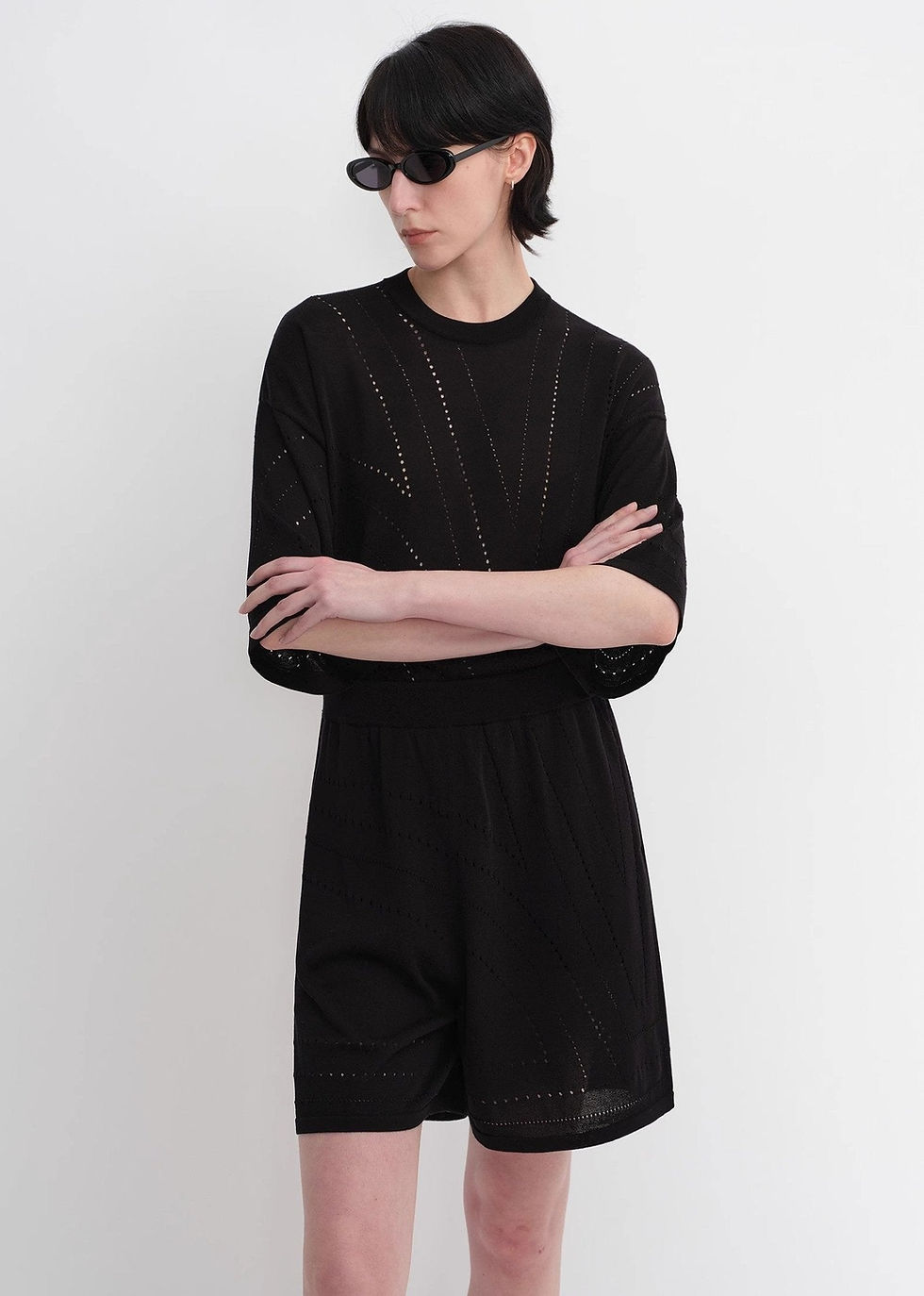 Miniatura: Customized Acetate Cotton Geometric Lines Knitted Suit