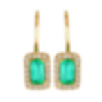 2024 Baguette Yellow Gold Emerald Earrings