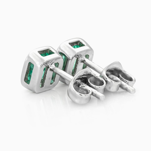 White Gold Emerald Earrings