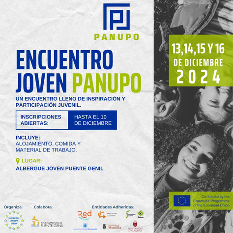 Puente Genil será el escenario del I Encuentro Nacional de Jóvenes del Proyecto PANUPO