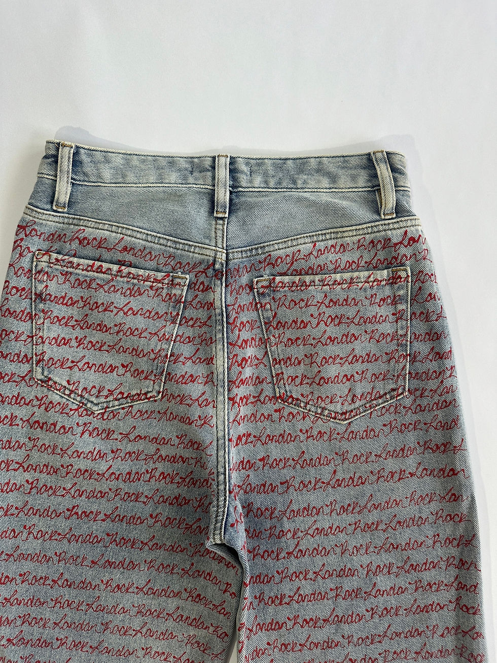Thumbnail: UPCYCLED HANDPAINTED PAC SUN SPLIT SEAM JEANS SZ 27