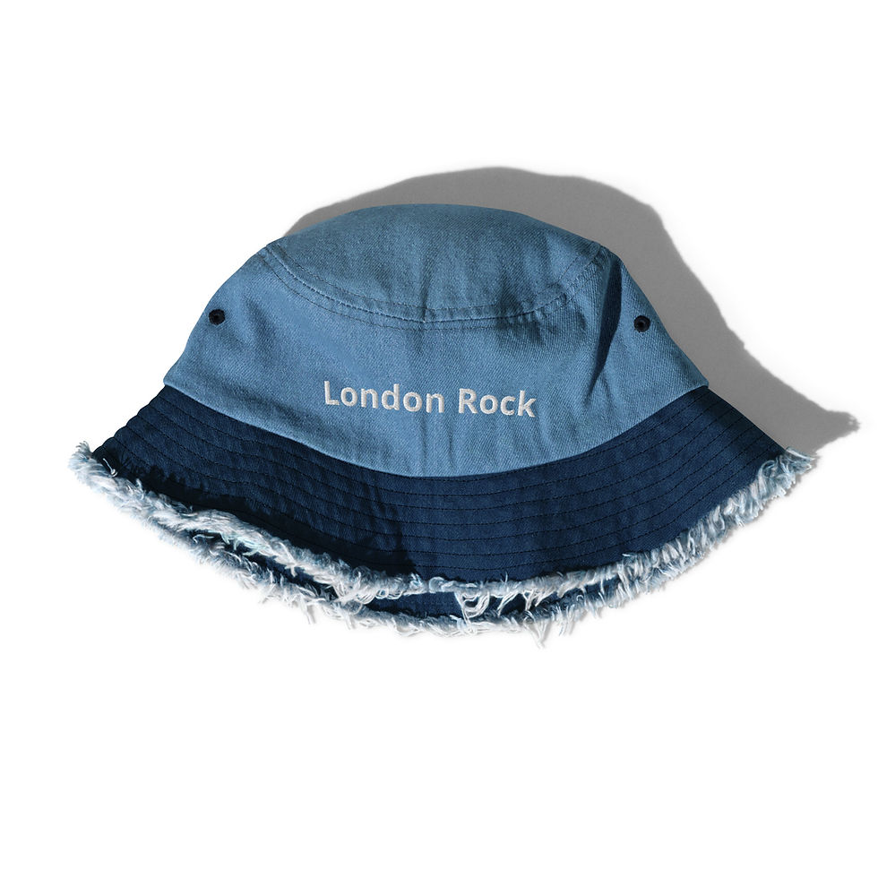 London Rock Distressed Denim Bucket Hat