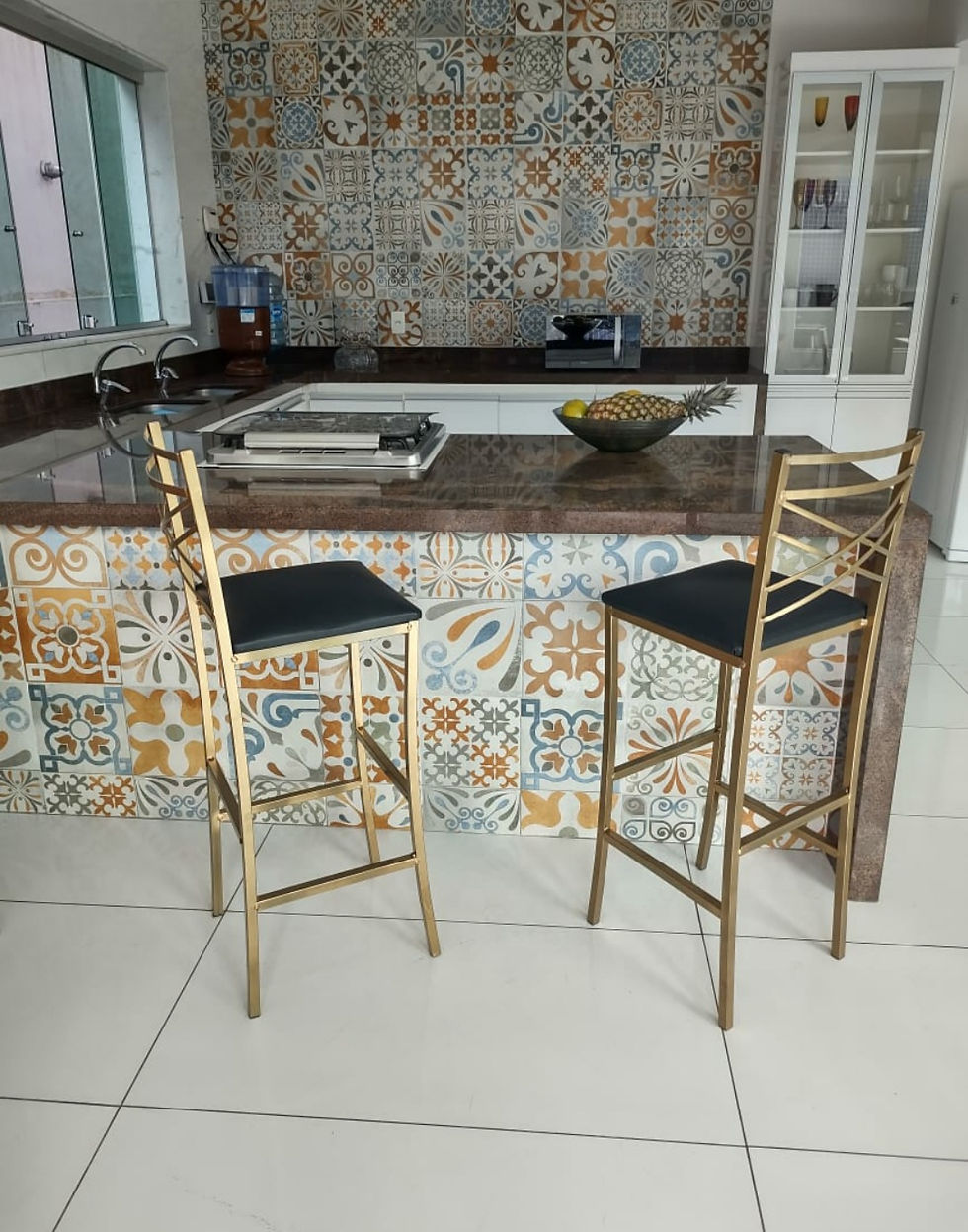 Miniatura: Banquetas bistrô Lótus Ouro 