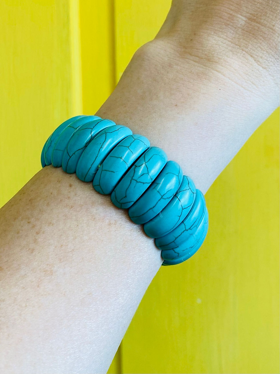Thumbnail: Chunky Turquoise Half Moon Bracelet