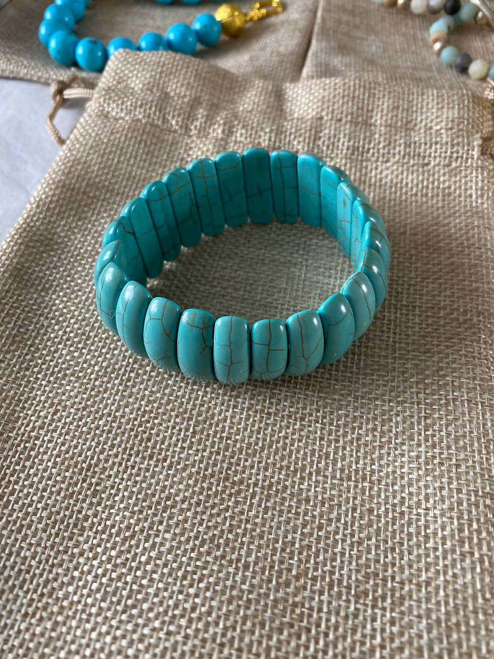 Thumbnail: Chunky Turquoise Half Moon Bracelet