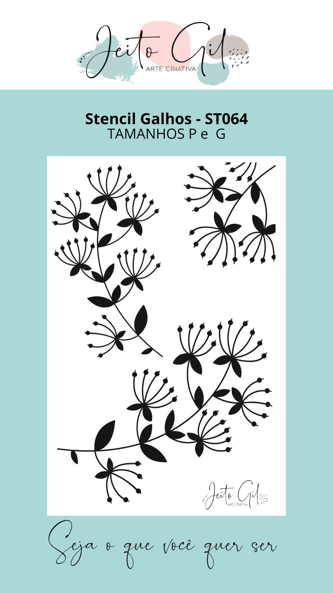 STENCIL GALHOS- ST064G GRANDE 14,8 x 20cm