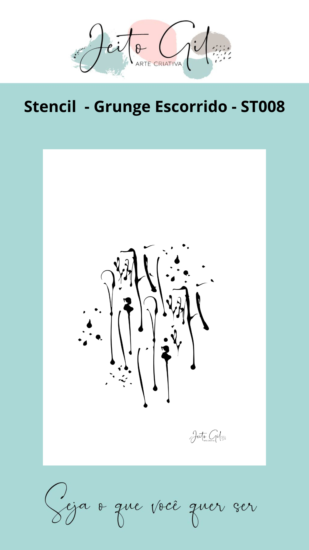STENCIL GRUNGE ESCORRIDO - ST008P PEQUENO 9,5 x 13 cm