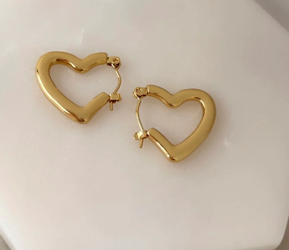 Thumbnail: love heart hoops - alluring hearts hoop earrings