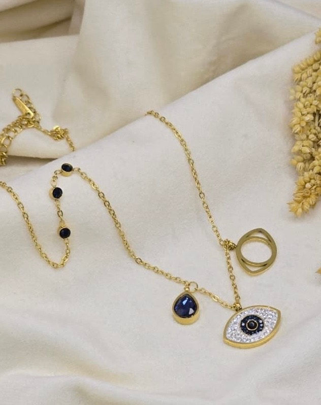 Thumbnail: Mystic evil eye charm pendant necklace for women