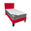 Miniatura: Cama HVM 1.5P Roja Felpa + Respaldo