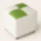 Puff HVM Boton Blanco con Verde