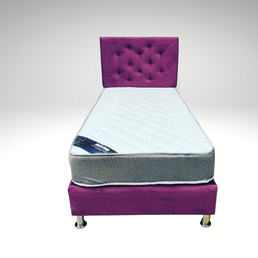 Cama HVM 1 plaza Morado Felpa