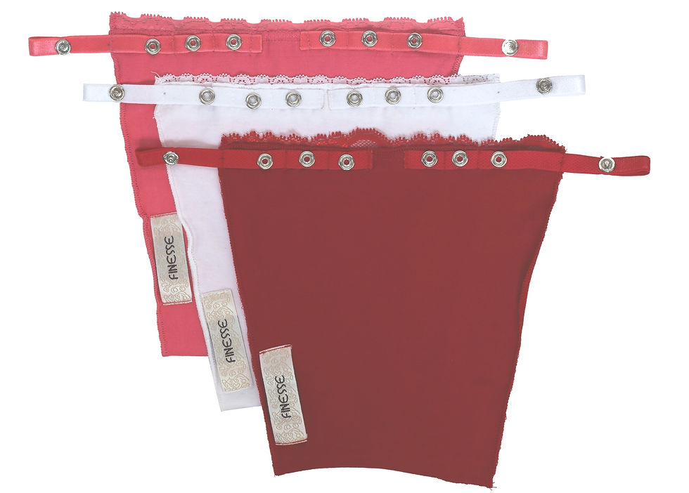 Thumbnail: Finesse Miracle Cami - Womens Clip-on Mock Camisole - Set of 3 White Red Pink