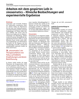 Arbeiten mit dem gespürten Leib in sinosomatics - Klinische Beobachtungen und experimentelle Ergebnisse