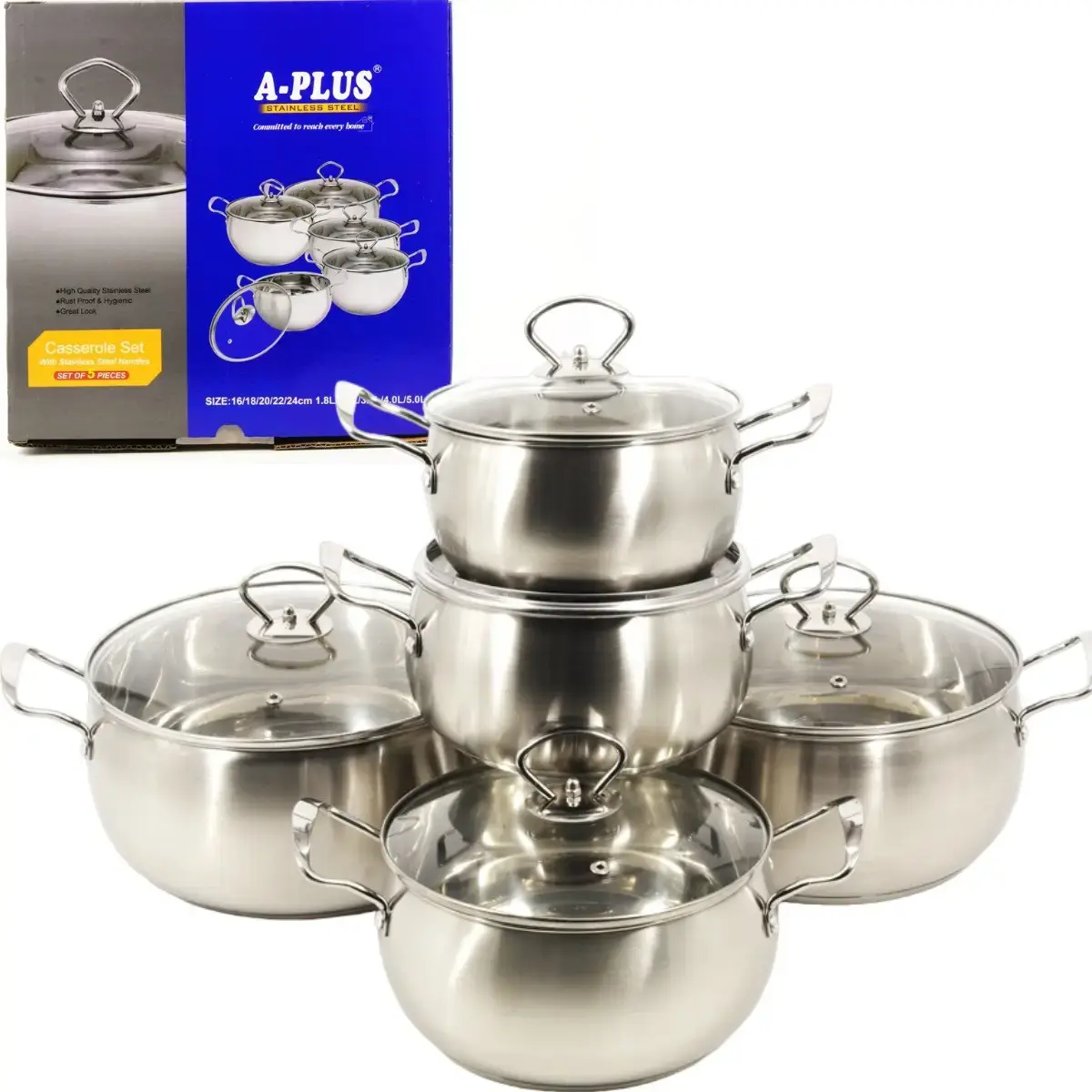 Набір каструль A-PLUS 10 предметів (2073)