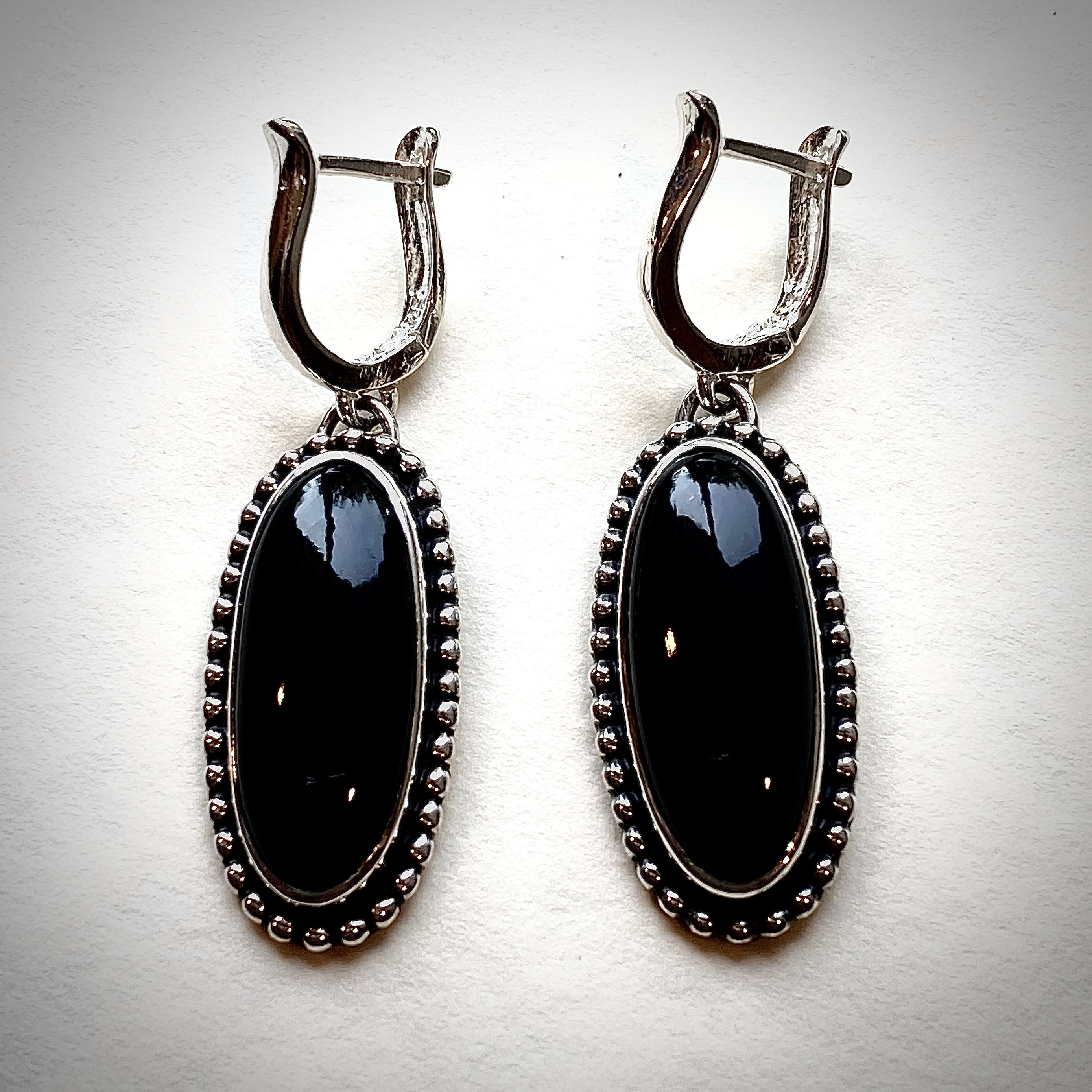 Sterling silver earrings with Black Onyx