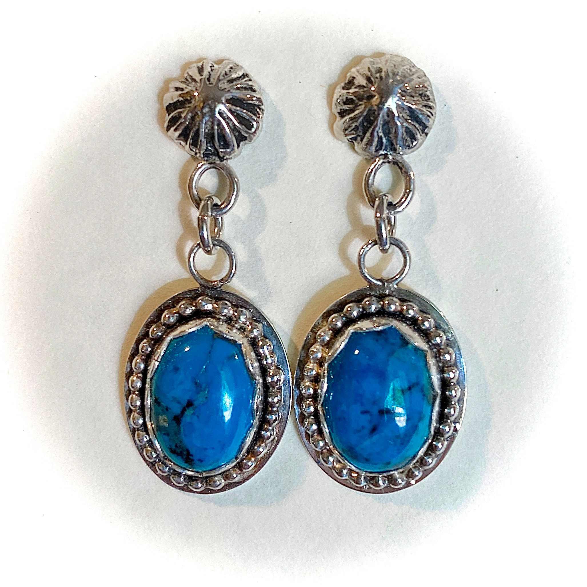Sterling silver earrings with Turquoise.