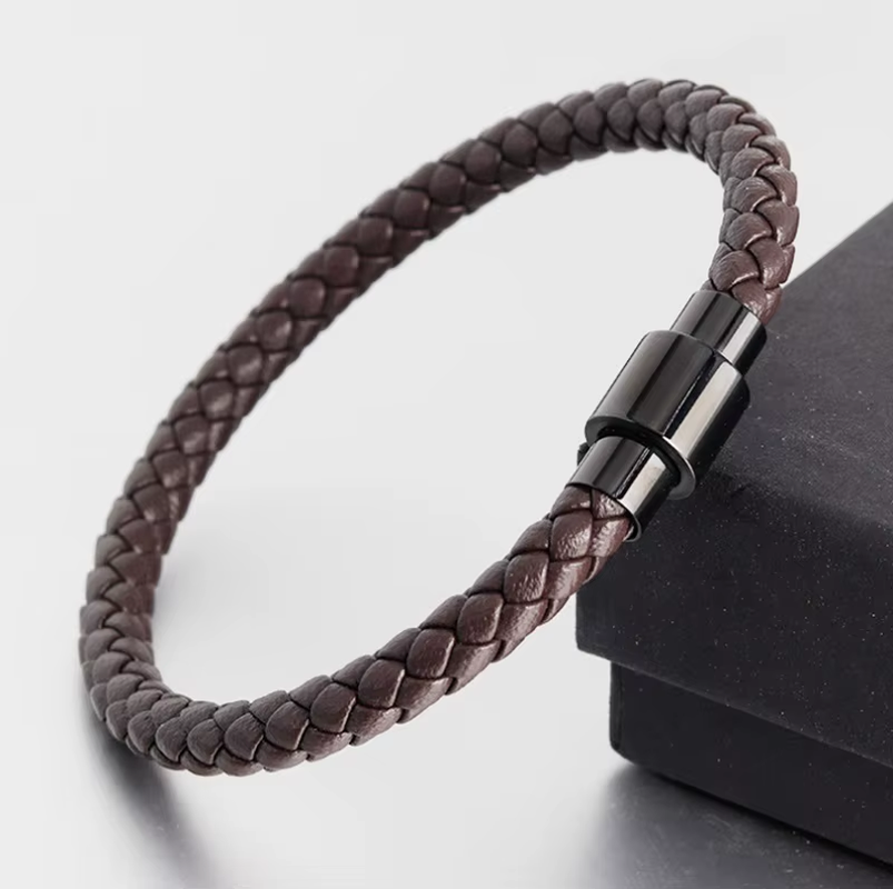 Thumbnail: Classic Multilayer Leather Bracelet for Men