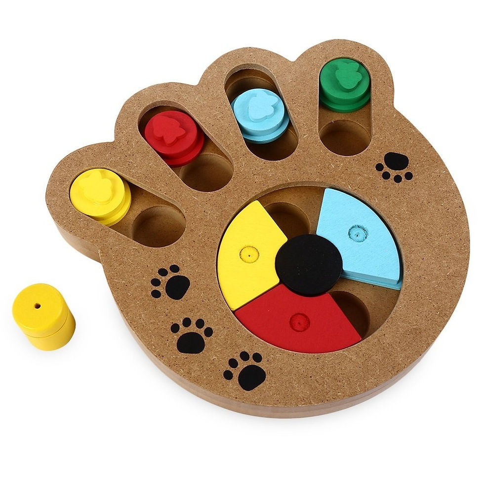 Thumbnail: Wooden Paw Shape Treat Food IQ Training Pet Toy