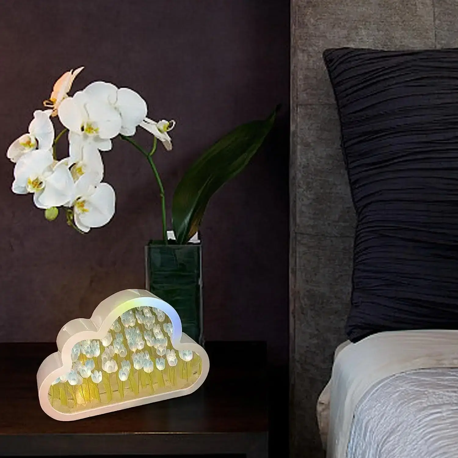 Flowers Mirror Night Light/Desk Lamp