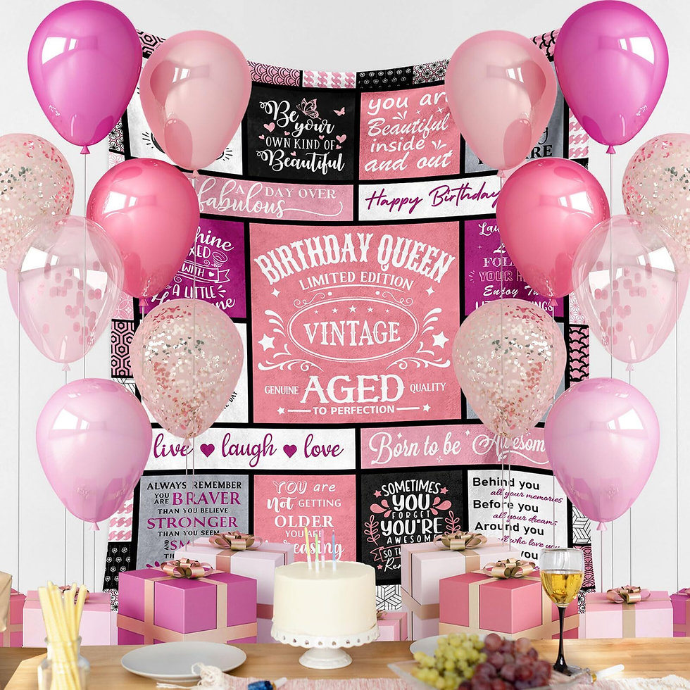 Thumbnail: Cozy Pink Birthday Queen Blanket