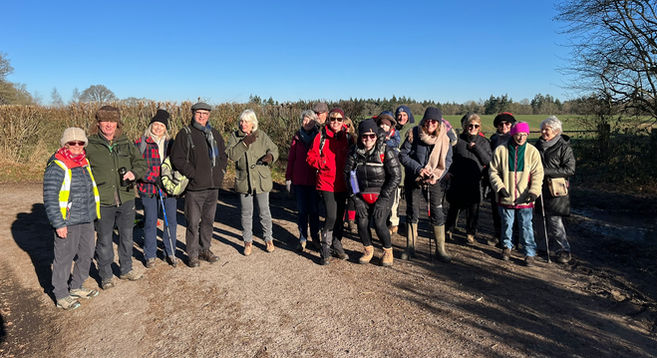 Group of walkers on a winter walk