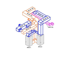 Ventilation duct routing schematic