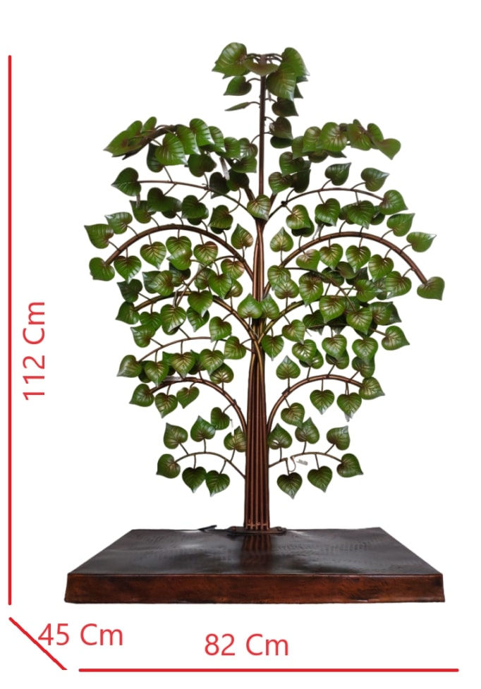 थंबनेल: Buddha Statue Under Peepal Tree Metal With LED For Table or Floor Home Decor