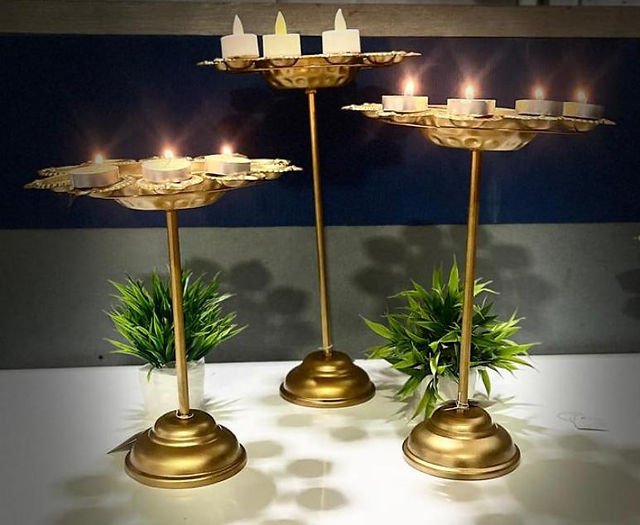Golden Round Tray Set Of 3
