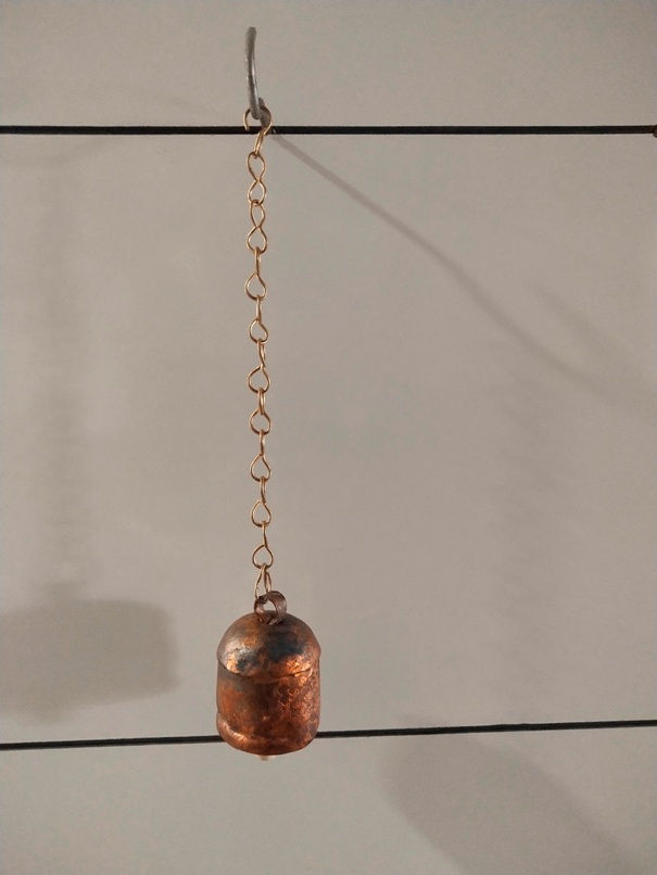 Thumbnail: Rustic Metal Bell with Chain Link, Decorative Hanging Bell, Vintage Style