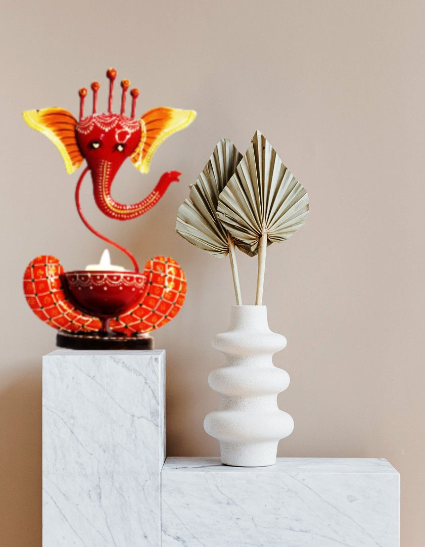 Thumbnail: Ganpati T Light Candle Holder Indian Ethnic handcrafted Metal Table Decor