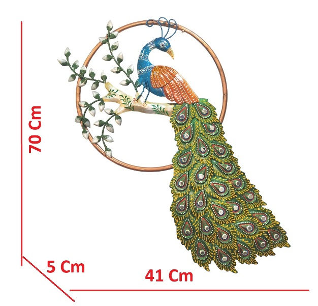थंबनेल: Peacock In Ring Metal Wall Decor