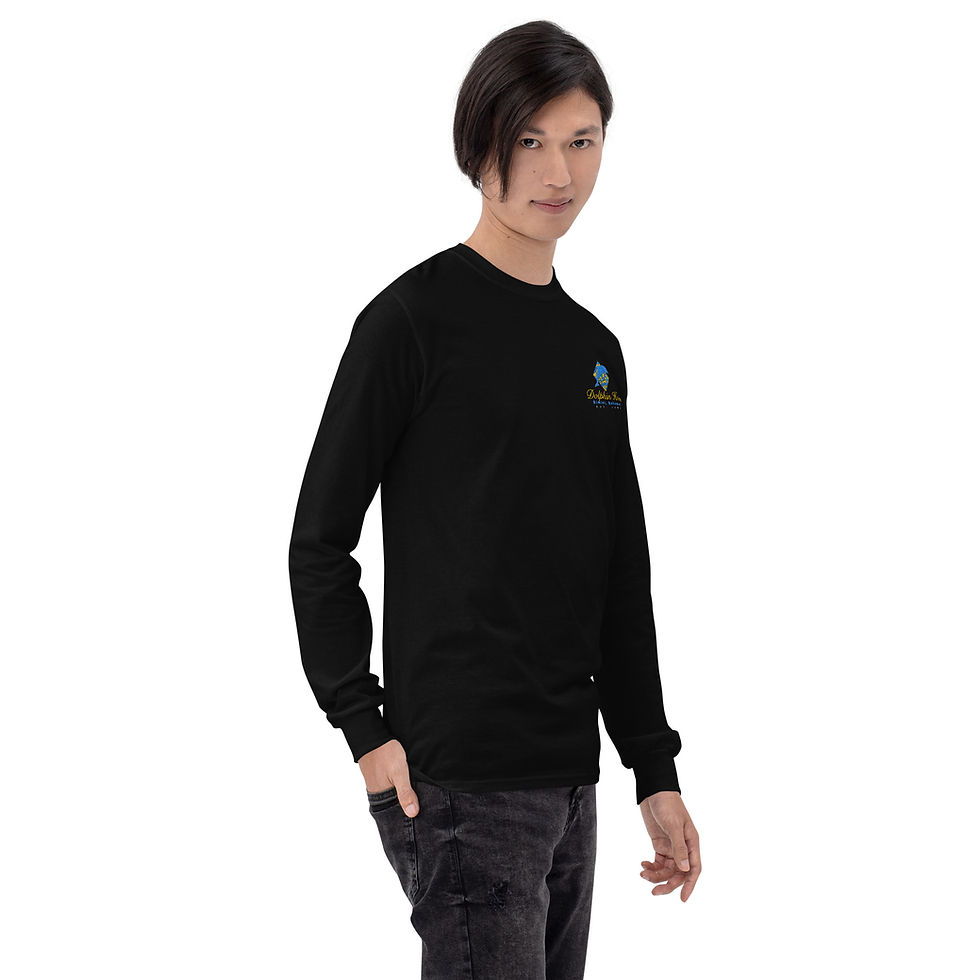Thumbnail: Men’s Long Sleeve Dolphin House Embroidered Logo Shirt