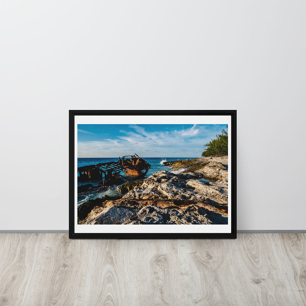 Thumbnail: Bimini's Galant Lady Shipwreck Framed photo canvas