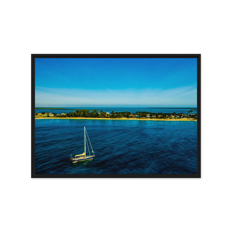 Thumbnail: Framed Aerial Bimini Photo canvas