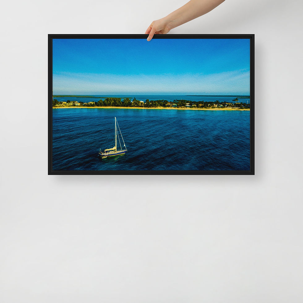Thumbnail: Framed Aerial Bimini Photo canvas