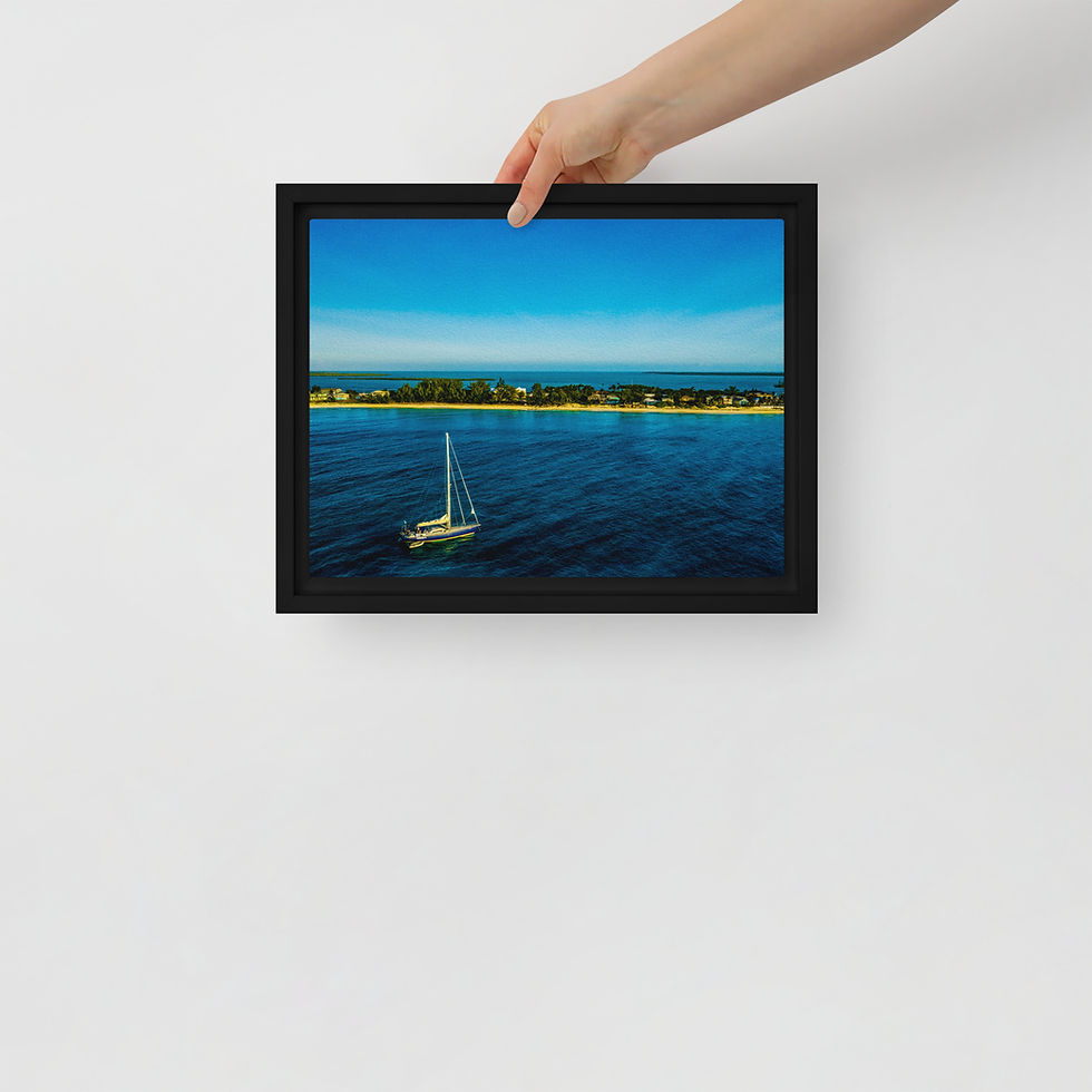 Thumbnail: Framed Aerial Bimini Photo canvas
