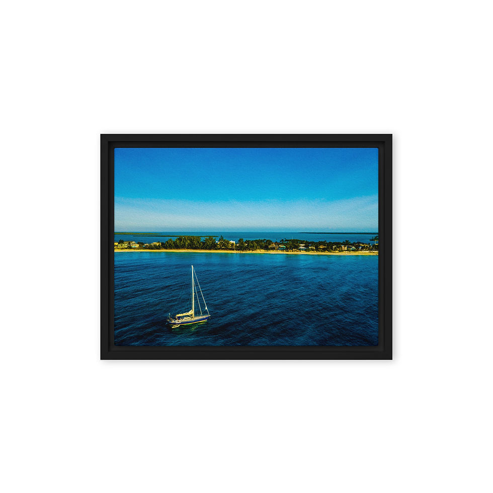 Thumbnail: Framed Aerial Bimini Photo canvas