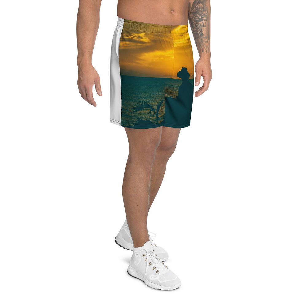 Thumbnail: All-Over Bimini Sunset Print Unisex Athletic Long Shorts