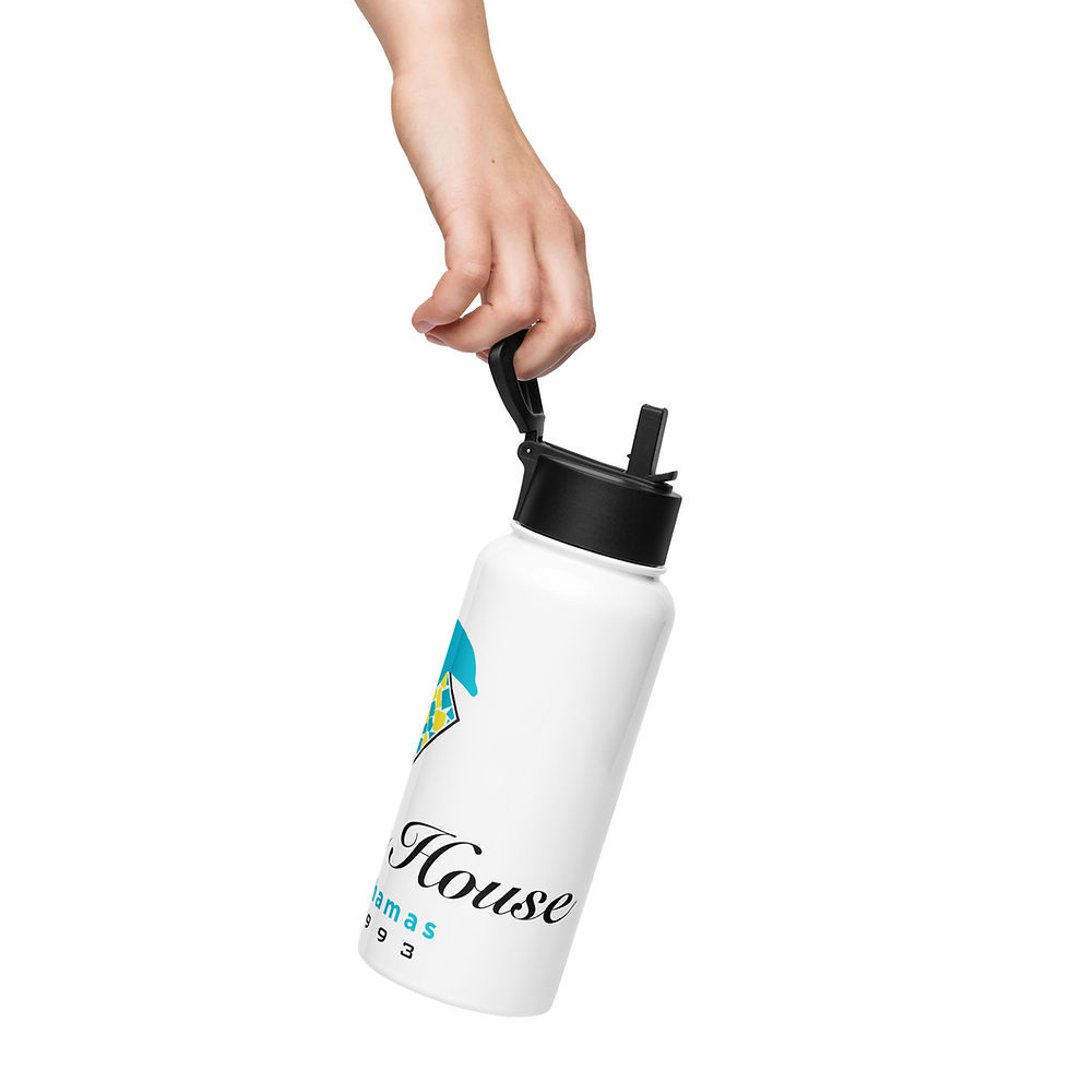 Thumbnail: Stainless steel water bottle with a straw lid