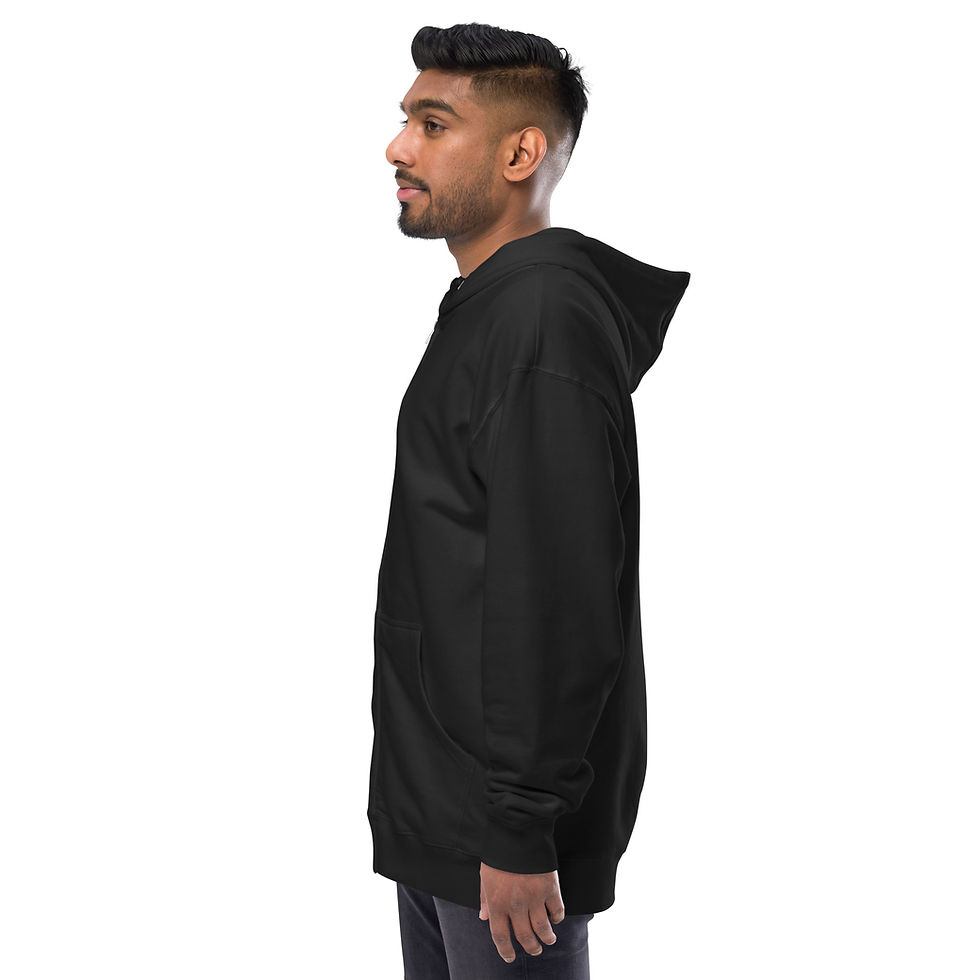 Thumbnail: Unisex fleece zip up hoodie with Embroidered Dolphin House logo