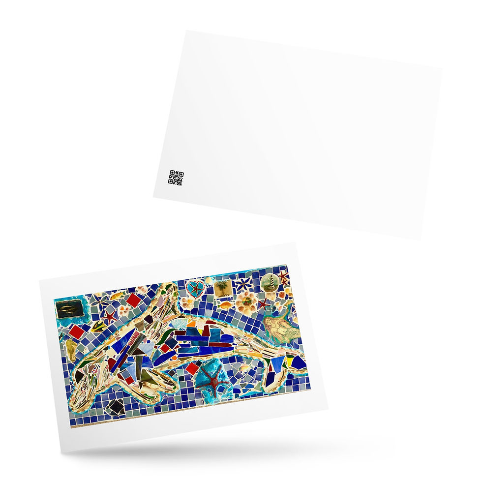 Thumbnail: Dolphin House Museum Mosaic Art Dolphin Standard Postcard