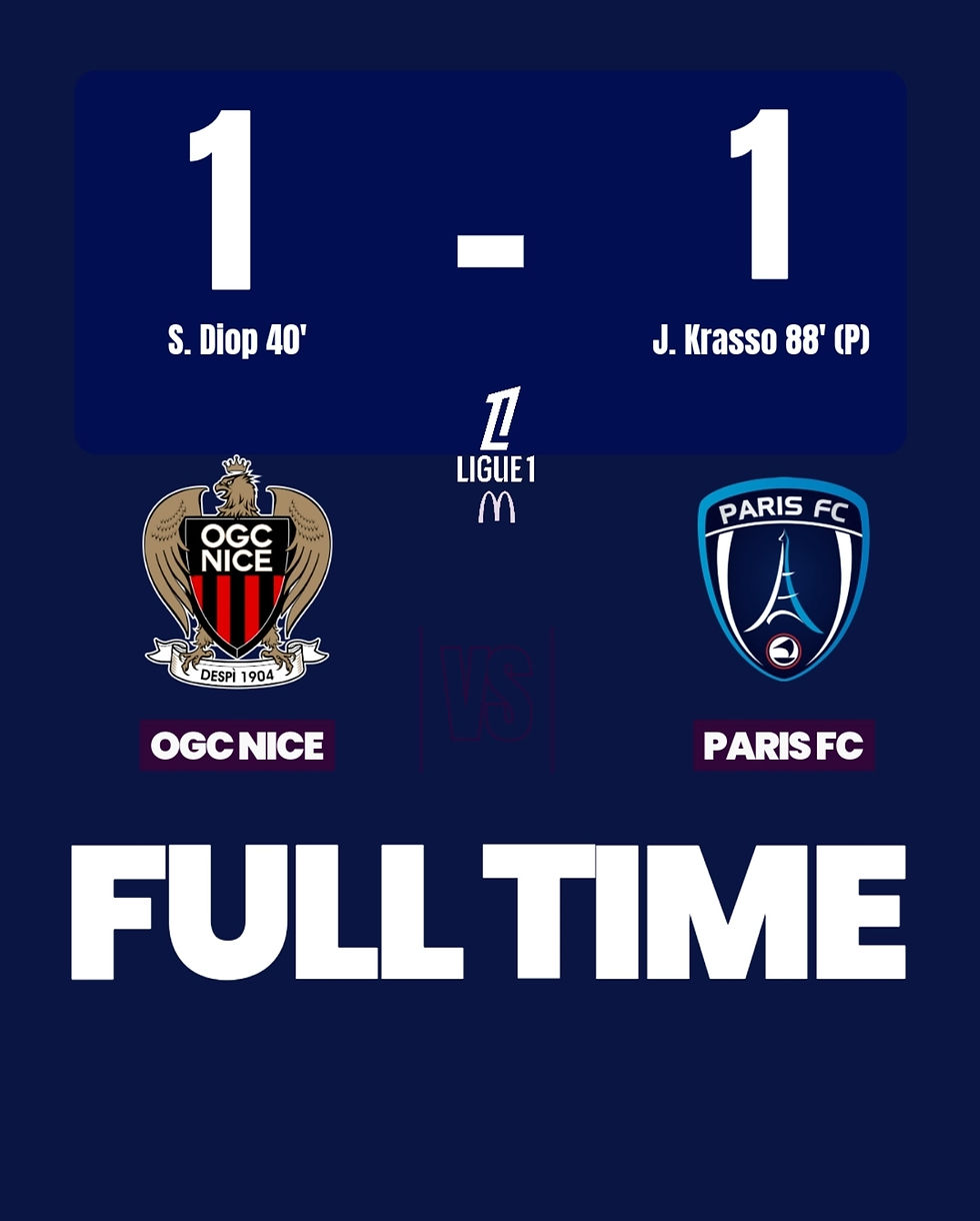 Le Paris FC arrache un nul précieux à Nice (1-1) au terme d’un match très intense